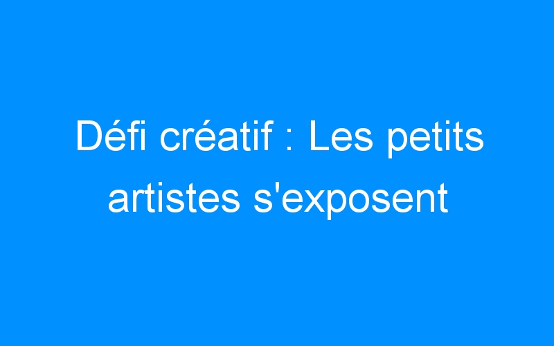 You are currently viewing Défi créatif : Les petits artistes s’exposent