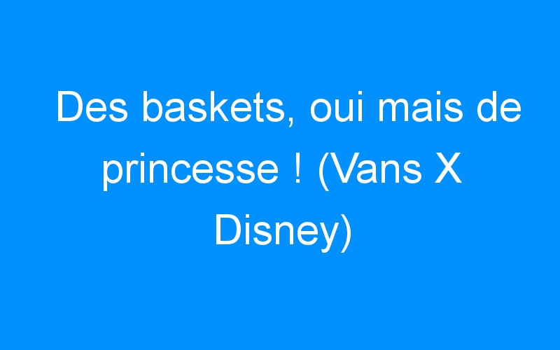 You are currently viewing Des baskets, oui mais de princesse ! (Vans X Disney)