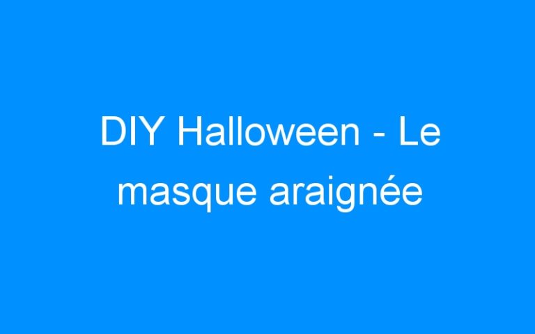 DIY Halloween – Le masque araignée