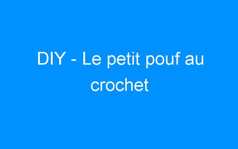 You are currently viewing DIY – Le petit pouf au crochet