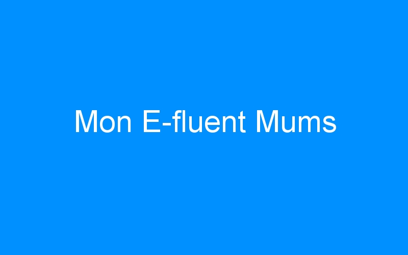 Lire la suite à propos de l’article Mon E-fluent Mums