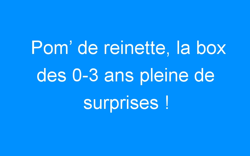 You are currently viewing Pom’ de reinette, la box des 0-3 ans pleine de surprises ! (concours)