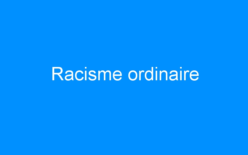 You are currently viewing Racisme ordinaire